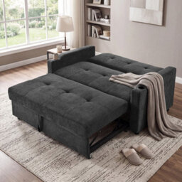Abrihome 2 Seater Pull Out Sofa Bed Multi Functional Sleeper Loveseat With Cup Holders, Convertible Fold Out Guest Couch, Space Saving - thumbnail 3