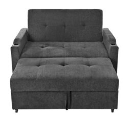 Abrihome 2 Seater Pull Out Sofa Bed Multi Functional Sleeper Loveseat With Cup Holders, Convertible Fold Out Guest Couch, Space Saving - thumbnail 7