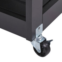 Wyld And Coco Countryhouse Kitchen Trolley Black Mdf With Rubberwood Accents 75X43X87 Cm, Two Shelves And Drawer - thumbnail 8