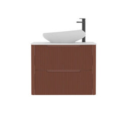 Royal Bathrooms Avenza 800mm Terracotta Clay Wall Hung Bathroom Countertop Vanity Unit 2 Drawer With Nova Basin - thumbnail 6