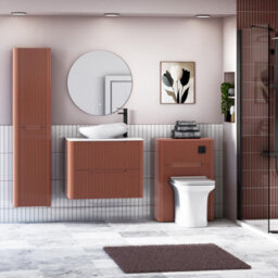 Royal Bathrooms Avenza 800mm Terracotta Clay Wall Hung Bathroom Countertop Vanity Unit 2 Drawer With Nova Basin - thumbnail 4