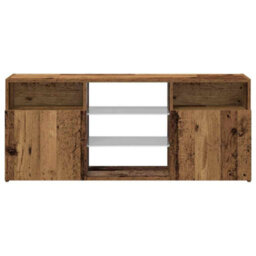 Walplus Tv Cabinet With Led Lights Old Wood 120X30X50 Cm Engineered Wood - thumbnail 7
