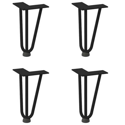 Berkfield Modern Hairpin Legs For Coffee Table 4 Pcs Black 20 Cm Solid Steel
