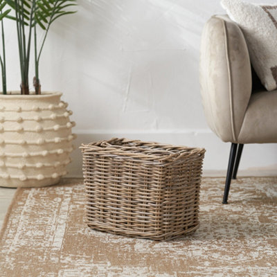 Pacific Lifestyle Tobs Grey Kubu Rattan Magazine Basket - image 1