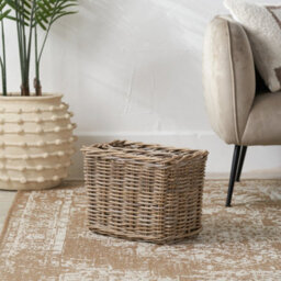 Pacific Lifestyle Tobs Grey Kubu Rattan Magazine Basket