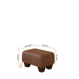Rust Brown Mahogany Wood Chunky Legs Italian Leather Small Footstool  Handmade Uk By Footstools Direct - thumbnail 2