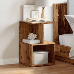 Berkfield Elegant Bedside Cabinet Old Wood 35X35X55 Cm Engineered Wood - thumbnail 4