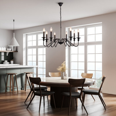 Thehotsale Metal Vintage Style 8-Light Candle Pendant Light 74Cm Dia X 186Cm H - image 1