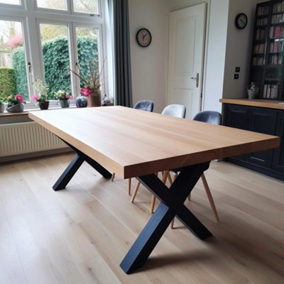 TRL Handmade Furniture Chunky And Sophisticated Beech Dining Table - 260X120Cm (Seats 10-12 People)