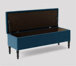 150Cm Swiss Chesterfield Ottoman Storage Bench- Plush Velvet Shoe Bench - Emerald Green Upholstery Footstool With Storage - thumbnail 2