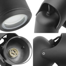 Long Life Lamps Company Black Outdoor Double Wall Light Adjustable Ip54 External Directional Spot Lamp Zlc372B - thumbnail 5