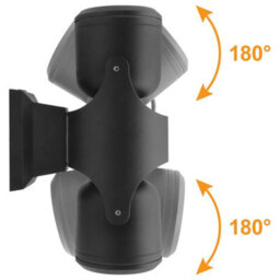 Long Life Lamps Company Black Outdoor Double Wall Light Adjustable Ip54 External Directional Spot Lamp Zlc372B - thumbnail 4