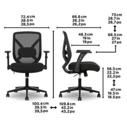 Xample True Innovations Mesh Office Chair, Flip-Up Arms, Adjustable Lumbar, Breathable Back, Foam Seat, Tilt Lock, 125Kg Capacity - thumbnail 8