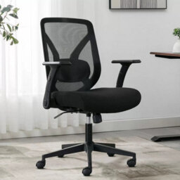 Xample True Innovations Mesh Office Chair, Flip-Up Arms, Adjustable Lumbar, Breathable Back, Foam Seat, Tilt Lock, 125Kg Capacity - thumbnail 1