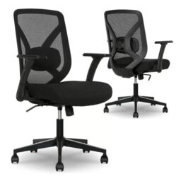 Xample True Innovations Mesh Office Chair, Flip-Up Arms, Adjustable Lumbar, Breathable Back, Foam Seat, Tilt Lock, 125Kg Capacity - thumbnail 2