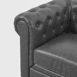 Furniture in Fashion Hertford Chesterfield Faux Leather 2 Seater Sofa In Vintage Grey - thumbnail 6
