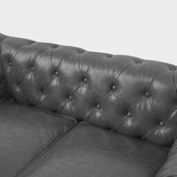 Furniture in Fashion Hertford Chesterfield Faux Leather 2 Seater Sofa In Vintage Grey - thumbnail 5