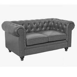Furniture in Fashion Hertford Chesterfield Faux Leather 2 Seater Sofa In Vintage Grey - thumbnail 4
