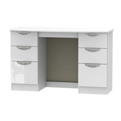 Chelsea Ready Assembled Gloss White 6 Drawer Desk (H)795mm (W)415mm (D)415mm - image 1