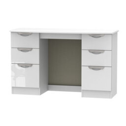 Chelsea Ready Assembled Gloss White 6 Drawer Desk (H)795mm (W)415mm (D)415mm - thumbnail 1