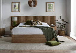 Oak Finish Ottoman Hotel Bed Frame - Double - thumbnail 6