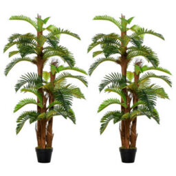 Outsunny 2 Pack Artificial Fern Plant Fake Tree For Home Office, 150Cm - thumbnail 2