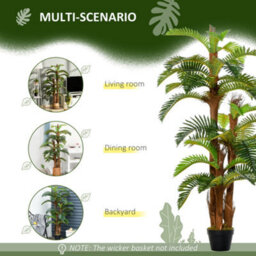 Outsunny 2 Pack Artificial Fern Plant Fake Tree For Home Office, 150Cm - thumbnail 4