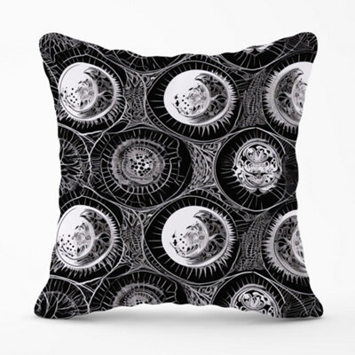 Warren Reed Designer Black White Moon And Sun Cushions 45Cm X 45Cm - image 1