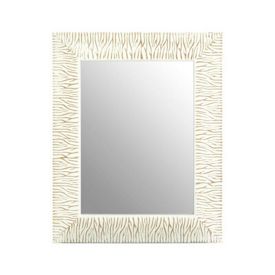 Orsina Zelma Antique White And Brush Gold Wall Mirror - image 1
