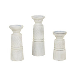 Medium  White  Carved  Candle  Holder - thumbnail 4