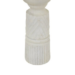 Medium  White  Carved  Candle  Holder - thumbnail 3