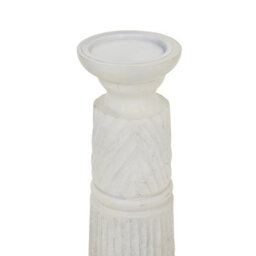Medium  White  Carved  Candle  Holder - thumbnail 2