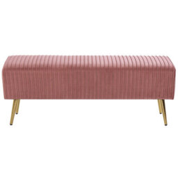 Beliani Upholstered Bench Paterson Velvet Pink - thumbnail 4