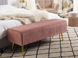 Beliani Upholstered Bench Paterson Velvet Pink - thumbnail 2