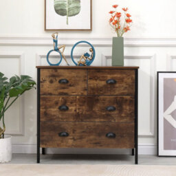 Furniturehmd 4 Drawers Chest, Bedroom Furniture,rustic Brown Cabinet Sideboard Cupboard