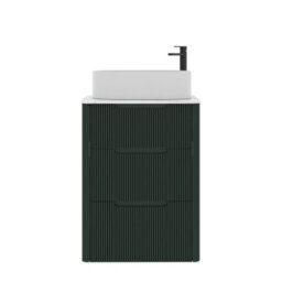 Royal Bathrooms Avenza 600mm Deep Moss Green Floor Standing Countertop Bathroom Vanity Unit 3 Drawer With Peak Basin - thumbnail 6