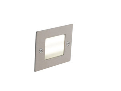 Luminosa Lighting Luminosa Bolt Outdoor Led Recessed Wall Light Nickel, Ip54 240Lm 4000K 7.1X7.1X8Cm - image 1