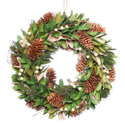 Dibor Traditional Forest Green Front Door Autumn Wreath Winter Spring Wreath 35Cm - thumbnail 1