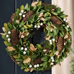 Dibor Traditional Forest Green Front Door Autumn Wreath Winter Spring Wreath 35Cm - thumbnail 2