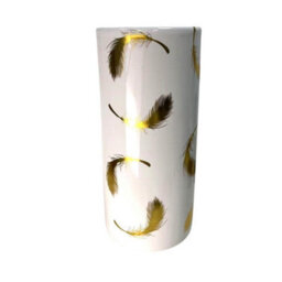 Minster 18 Inch Gold Leaf Umbrella Stand - Ceramic - L20 X W20 X H46 Cm