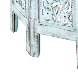 Beliani Side Table Borai Mango Wood Light Blue - thumbnail 4