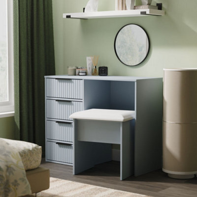 Ancona Matt Denim Blue 4 Drawer Non-Extendable Dressing Table (H)759mm (W)970mm (D)392mm - image 1