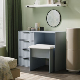Ancona Matt Denim Blue 4 Drawer Non-Extendable Dressing Table (H)759mm (W)970mm (D)392mm