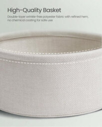 Songmics End Table With Round Top And Fabric Basket, Elegant Accent Piece For Living Or Bedroom, Laurel Green And Cream White - thumbnail 5