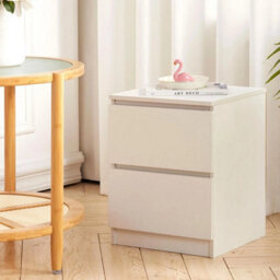 Modern Bed Side Cabinet Bedroom Storage 2Drawer Nightstand Side Shelf Storage - thumbnail 3