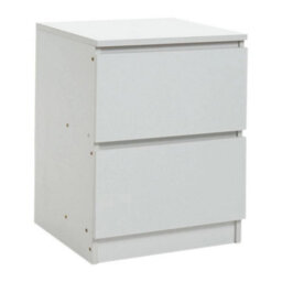 Modern Bed Side Cabinet Bedroom Storage 2Drawer Nightstand Side Shelf Storage - thumbnail 1