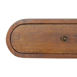 Artisan Furniture Solid Wood Wall Mounted Round Chestnut Bedside, 1 Drawer, Brown - thumbnail 5