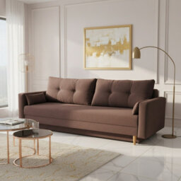 Bongo Modern Sofa Bed With Storage Universal Brown Fabric - thumbnail 1