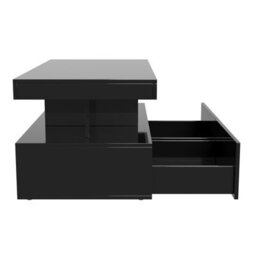 Coffee Table, High Glossy Color Adjustable Led Coffee Tables For Living Room, With Open Display Shelf And 2 Drawers, Tea Table - thumbnail 9