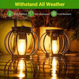 2Xsolarpowered Led Hanging Lantern Lights Waterproof Outdoor Garden - thumbnail 9